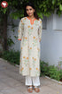Cambric Cotton Kurta And Pant Set In Striped Block Print