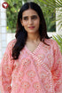 Mul Mul Cotton Angarkha Style Kurta And Pant Set In Floral Block Print