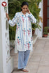 Cotton Strip Kurta And Pant Set in Floral Block Print