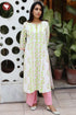 Cotton Strip Kurta And Pant Set in Floral Block Print