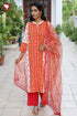 Bizzy Lizzy Kurta Pant with Dupatta in Floral & Geometric Block Print