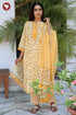Terry Voile Kurta Pant With Dupatta In Floral Block Print