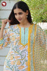 Terry Voile Kurta Pant With Dupatta In Floral Block Print