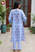 Terry Voile Kurta Pant with Dupatta in Floral Block Print