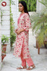 Terry Voile Kurta Pant with Dupatta in Floral Block Print