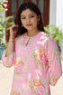 Terry Voile Kurta Pant with Dupatta in Floral Block Print