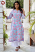 Cambric Cotton Kurta And Pant Set In Floral Block Print