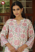 Kota Doria Kurta Pant Set With Dupatta In Block Print