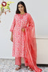 Bizzy Lizzy Kurta Pant with Dupatta Set in Floral Block Print