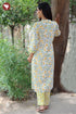 Terry Voile Kurta Pant With Dupatta Set in Floral Block Print