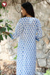 Terry Voile Kurta Pant With Dupatta Set in Floral Block Print