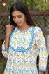 Cambric Cotton Kurta And Pant Set In Floral Block Print