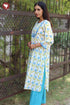 Cambric Cotton Kurta And Pant Set In Floral Block Print