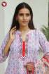 Terry Voile Kurta Pant with Dupatta in Block Print