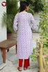 Terry Voile Kurta Pant with Dupatta in Block Print