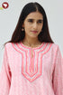 Mul Mul Cotton Kurta and Pant Set in Hand Screen Print