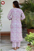 Chanderi Silk Kurta Pant With Dupatta In Floral Block Print