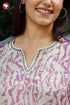 Chanderi Silk Kurta Pant with Dupatta in Floral Block Print