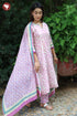 Chanderi Silk Kurta Pant with Dupatta in Floral Block Print