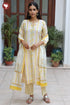 Chanderi Silk Kurta Pant With Dupatta In Floral Block Print