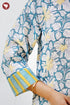 Chanderi Silk Teal Kurta Pant with Dupatta in Floral Block Print