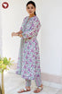 Chanderi Silk Kurta Pant with Dupatta in Floral Block Print