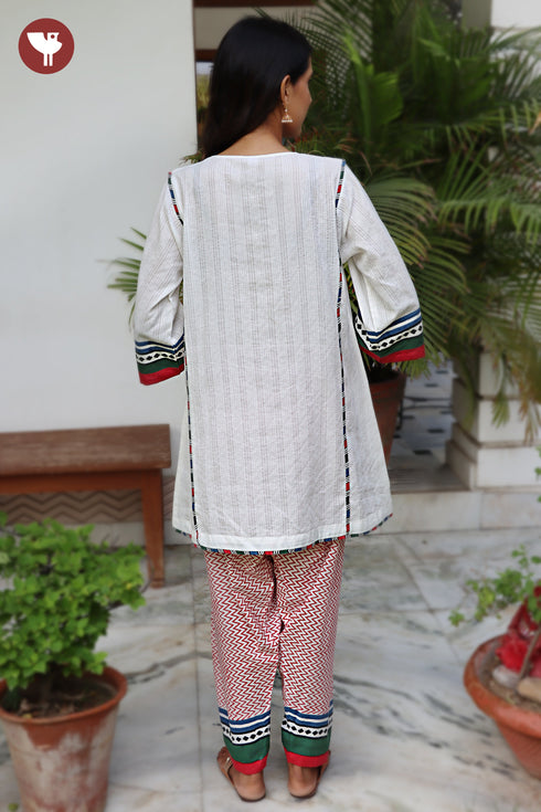 Tagai Cotton Kurta and Pant Set in Block Print