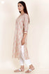Terry Voile Kurta With Kota Dupatta In Floral Block Print