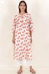 Cambric Cotton Kurta With Kota Dupatta In Floral Block Print