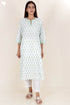 Cambric Cotton Kurta With Kota Dupatta In Floral Block Print