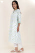 Cambric Cotton Kurta With Kota Dupatta In Floral Block Print