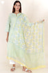 Cambric Cotton Kurta With Kota Dupatta In Floral Block Print
