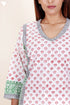 Cambric Cotton Kurta With Kota Dupatta In Floral Block Print