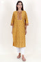 Khaadi Kurta And Kota Doria Dupatta Set With Block Print