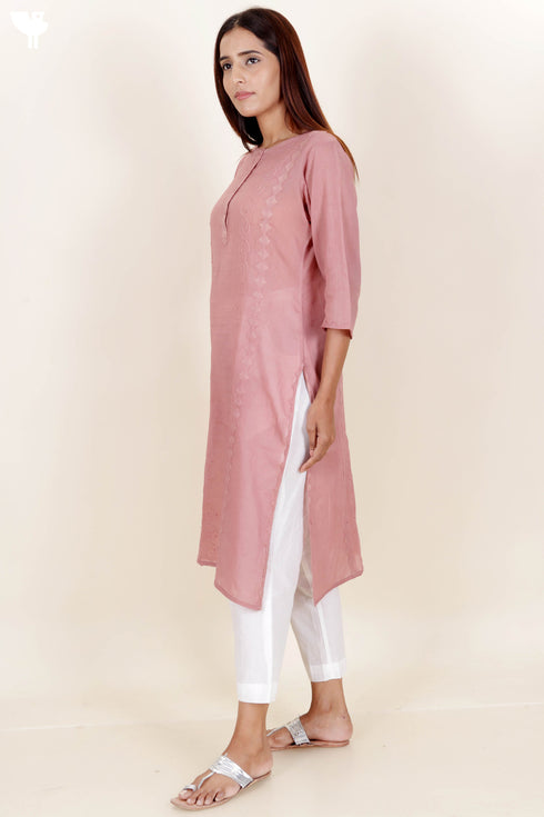 Cotton Kurta And Dupatta Set With Block Print