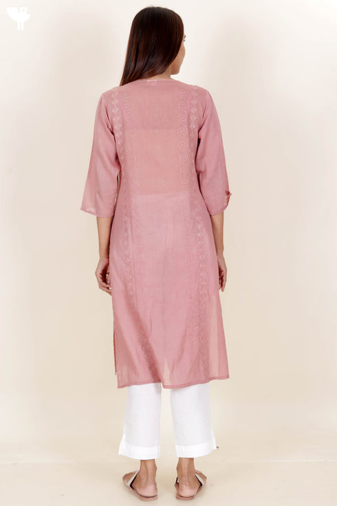 Cotton Kurta And Dupatta Set With Block Print