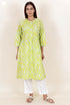 Cambric Cotton Kurta And Kota Doria Dupatta Set In Block Print