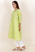 Cambric Cotton Kurta And Kota Doria Dupatta Set In Block Print