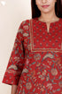 Cambric Cotton Kurta And Mulmul Dupatta With Block Print