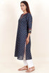 Cambric Cotton Kurta And Mulmul Dupatta With Block Print