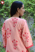 Terry Voile Kurta Dupatta Set In Striped Floral Block Print