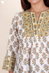 Slub Cotton Top In Floral Block Print