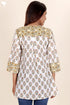 Slub Cotton Top In Floral Block Print