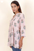 Modal Silk Top In Floral Block Print