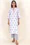 Cambric Cotton Kurta In Block Print