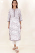 Cambric Cotton Kurta In Floral Block Print