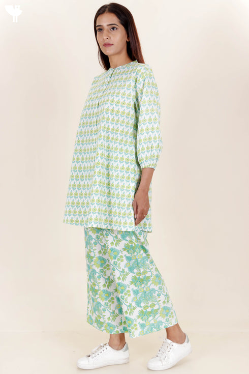 60s Cotton Co-Ord Set In Floral Print