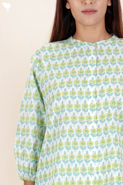 60s Cotton Co-Ord Set In Floral Print