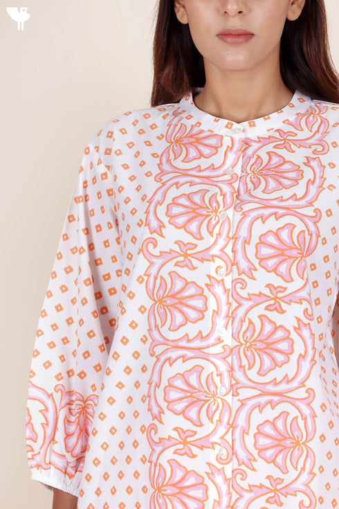 Cotton Co-Ord Set In Block Print