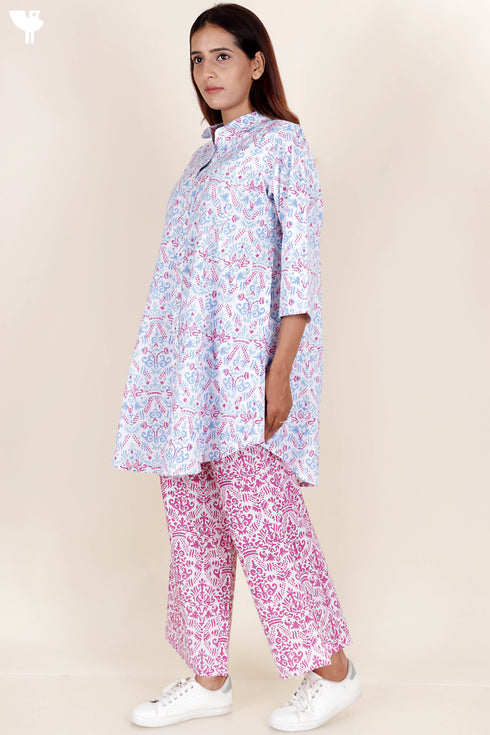 Cotton Co-Ord Set In Block Print